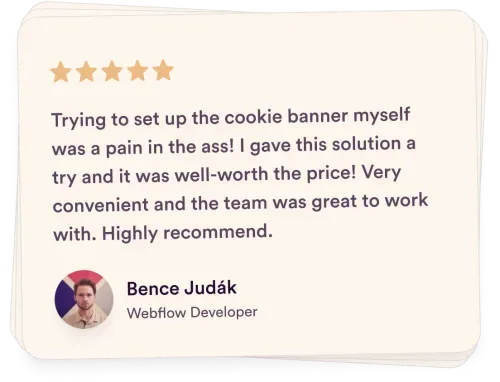 Webflow Cookie Solution Testimonial