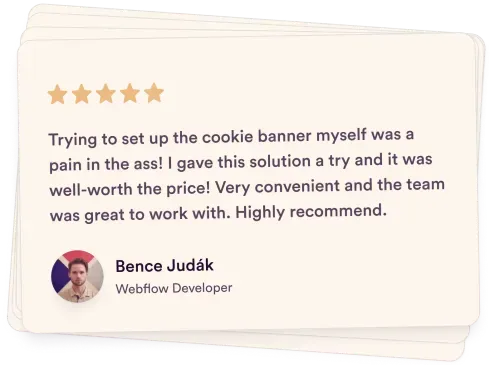 Webflow Cookie Solution Testimonial